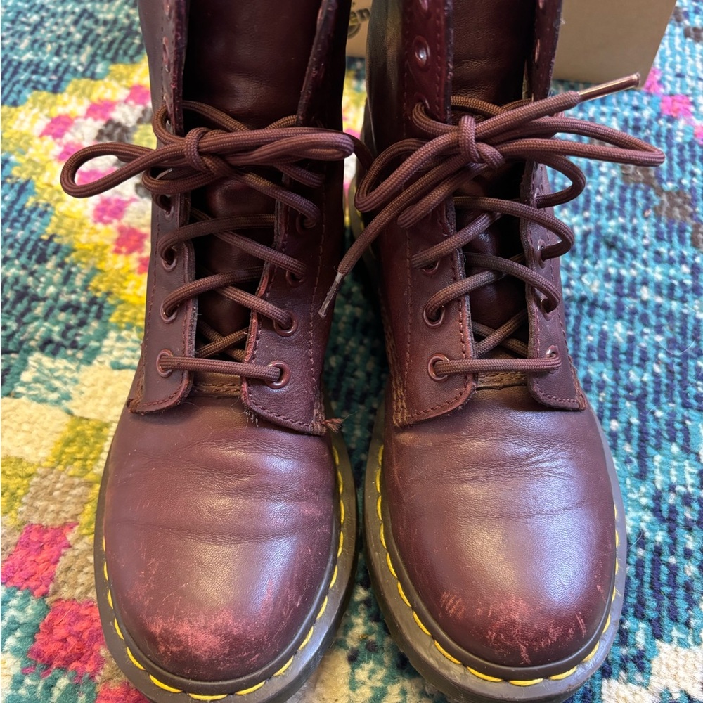 Dr. Martens Pascal Cherry Red Rouge boots. Size 7. Excellent condition